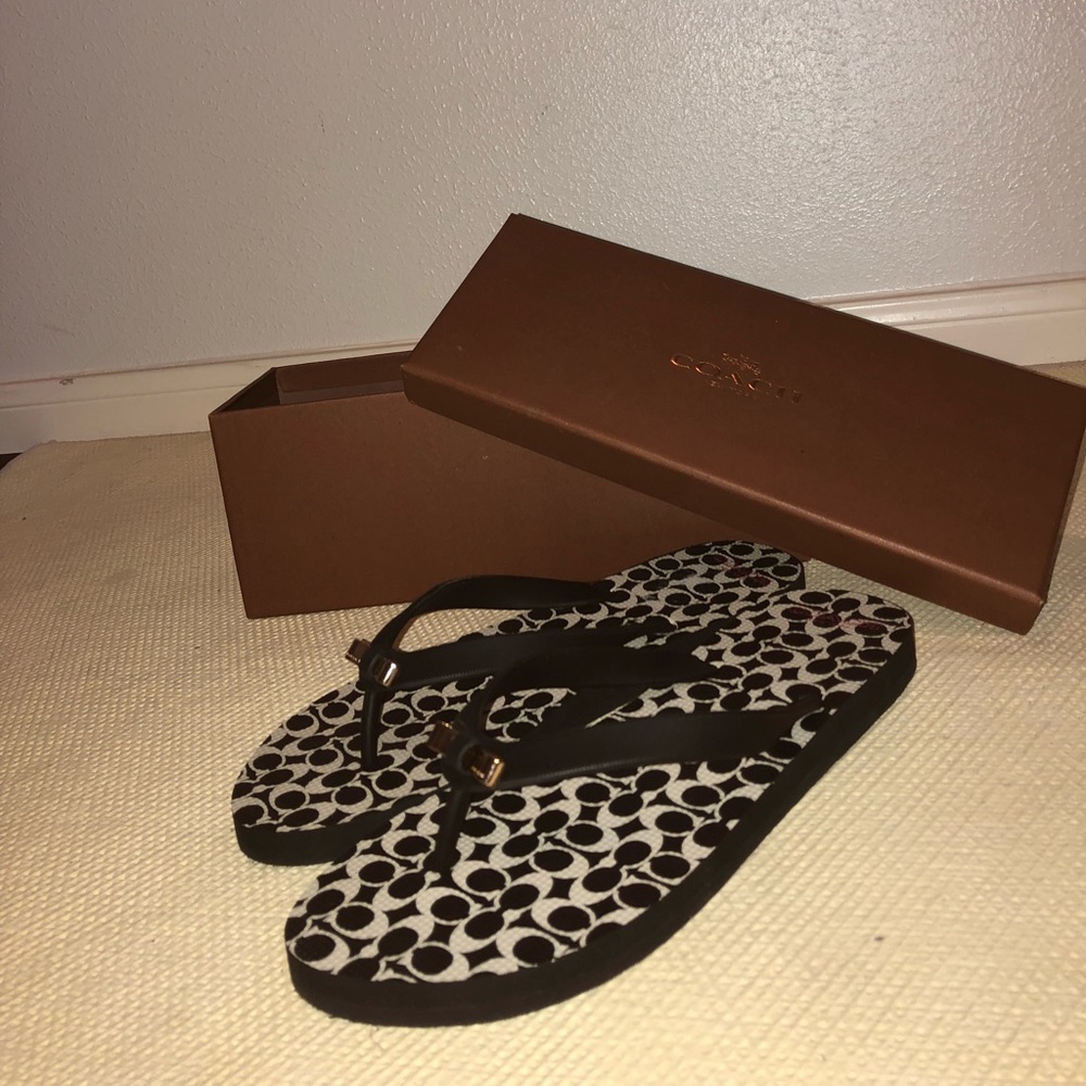 Never Worn - Coach Black Sandals OBO